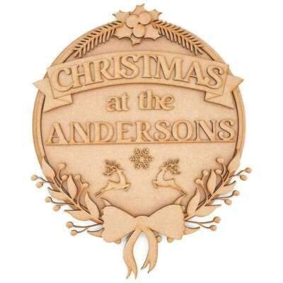 Personalised Christmas Family Surname Plaque