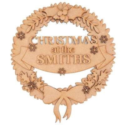 Personalised Christmas Family Surname Wreath