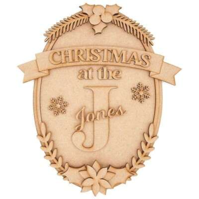 Personalised Christmas Family Sign Plaque