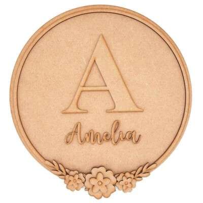 Personalised Floral Name Sign Plaque