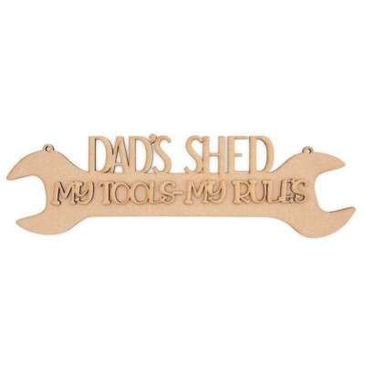 Layered Dads Shed Spanner Sign Plaque