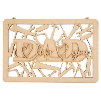 Layered i love you Dad Hanging Plaque