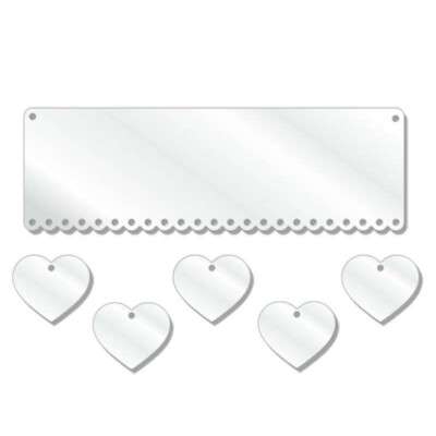 Acrylic Plaque with Hearts (Pack of 2)
