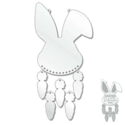 Acrylic Easter Bunny Head Plaque with Carrots (Pack of 2)