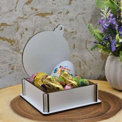 White MDF Christmas Bauble Mini Hamper