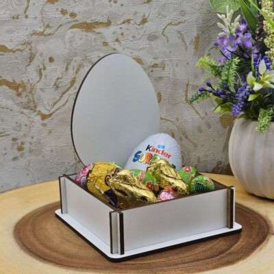 White MDF Easter egg Mini Hamper