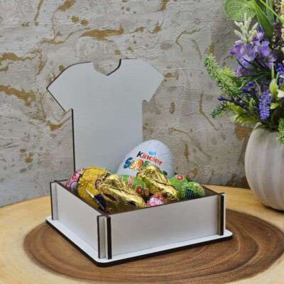 White MDF Tshirt Mini Hamper