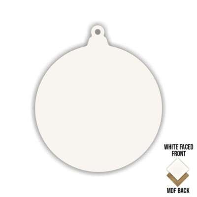 White MDF Bauble Blanks (pack of 6)